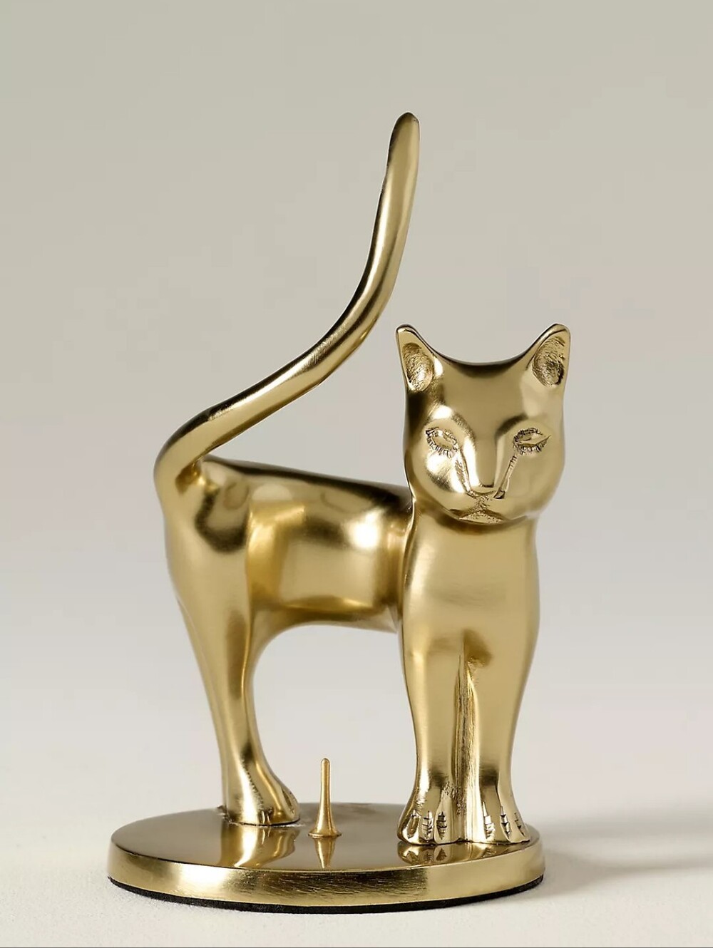 Anthropologie Gold Cat Candleholder